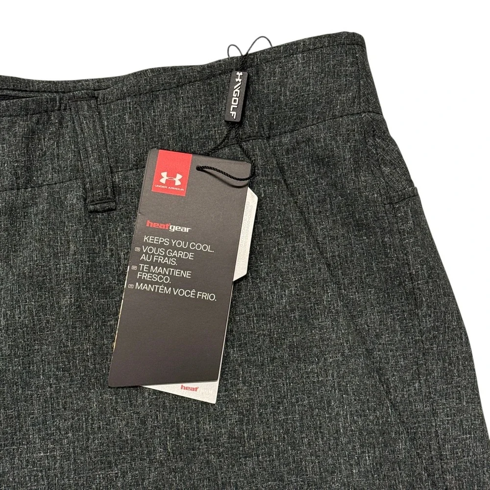 Under Armour Drive Golf Shorts Men 38 Charcoal Grey Heather 1309551 HeatGear NWT
